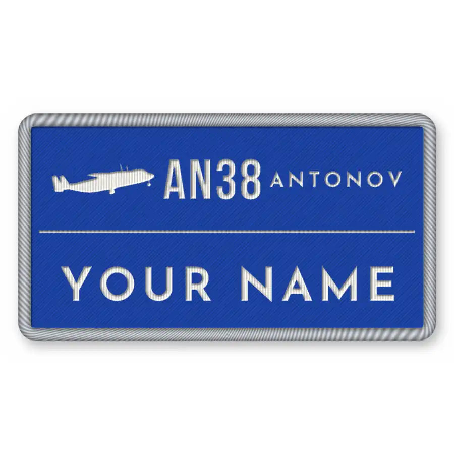 Antonov An-38 Patches - Rectangle + Name - Royal White