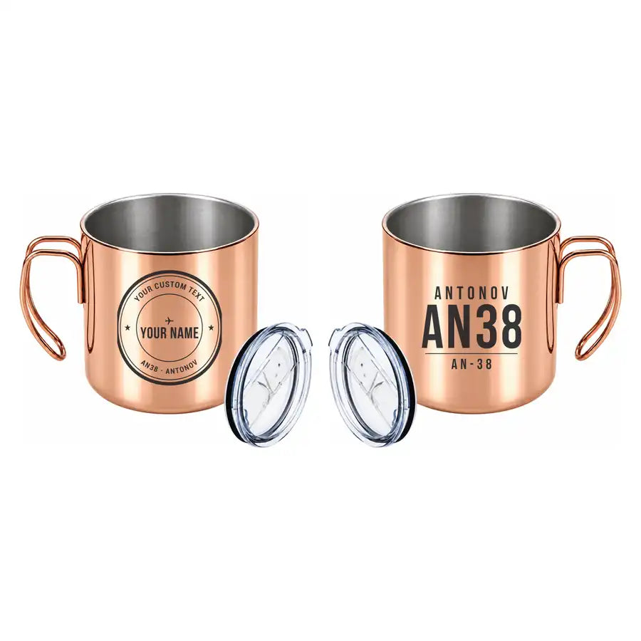 Antonov An-38 - Portable Mug - Tag + Name - Copper
