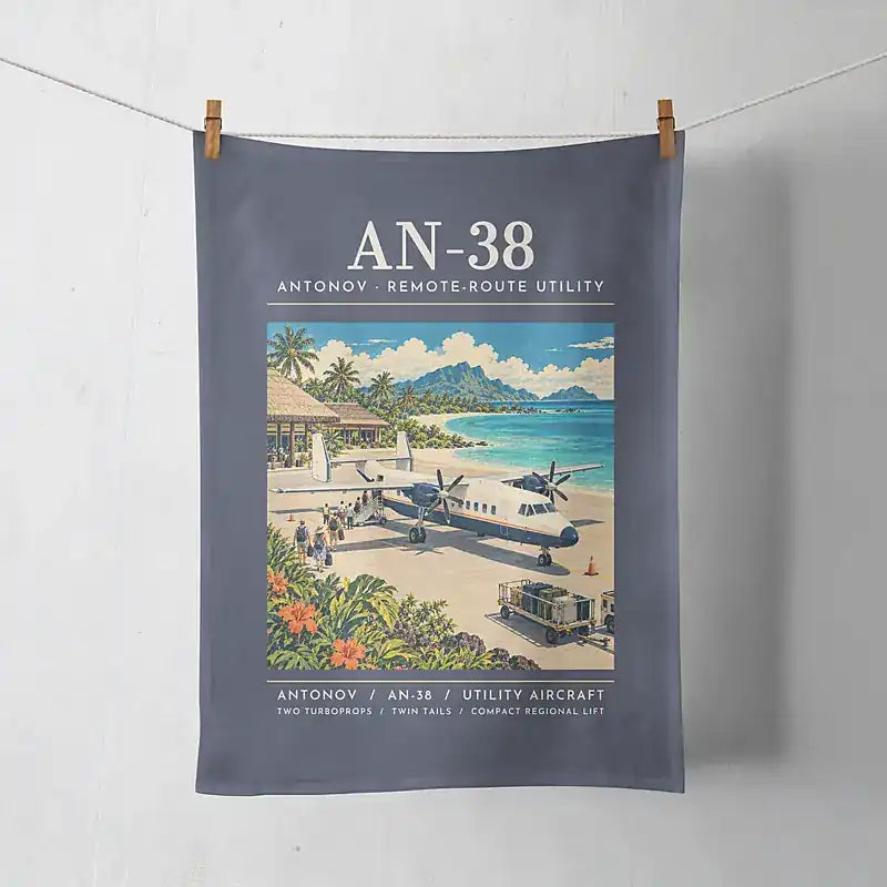 Antonov An-38 - Poster - Towel - Navy Blue
