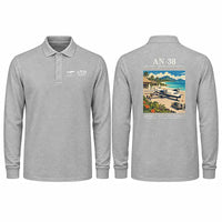 Thumbnail for Antonov An-38 Premium Polo T-Shirts - Poster - Long Sleeve - Gray