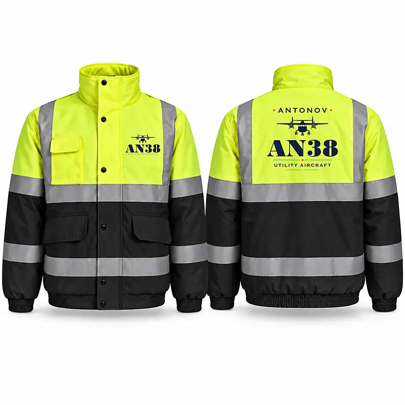 Antonov An-38 Reflective Winter Jackets - Heritage - Fluorescent Yellow & Navy