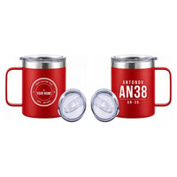 Thumbnail for Antonov An-38 - Stainless Steel Mug - Tag + Name - Red