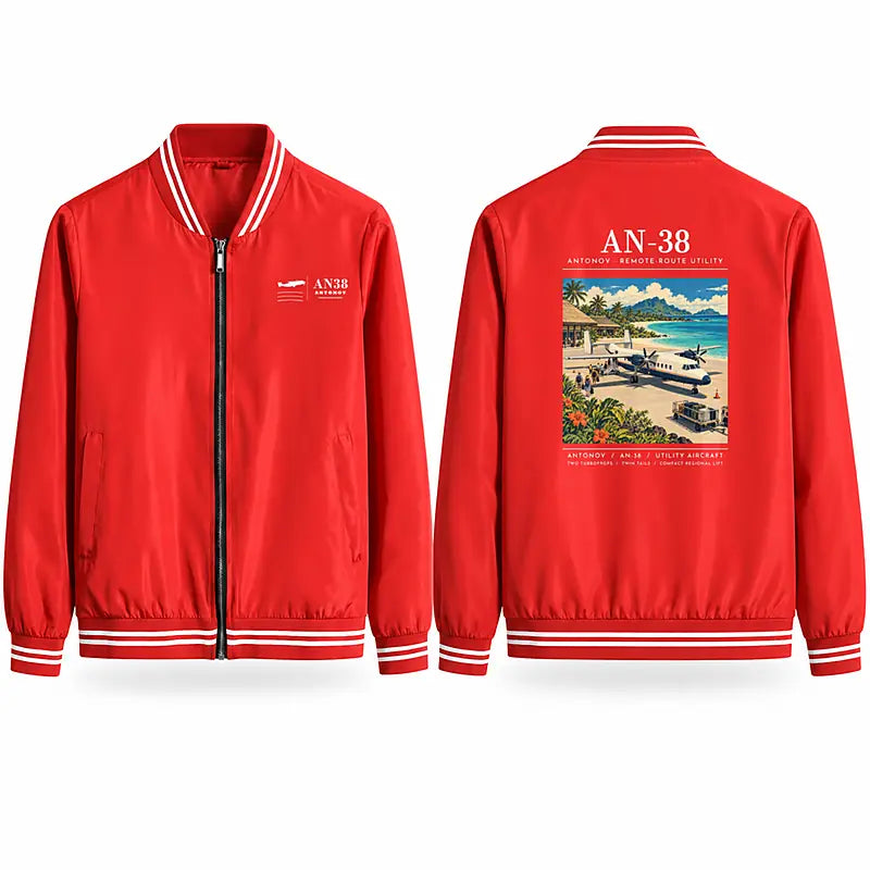 Antonov An-38 Stylish Jackets - Baseball Collar - Poster - Red