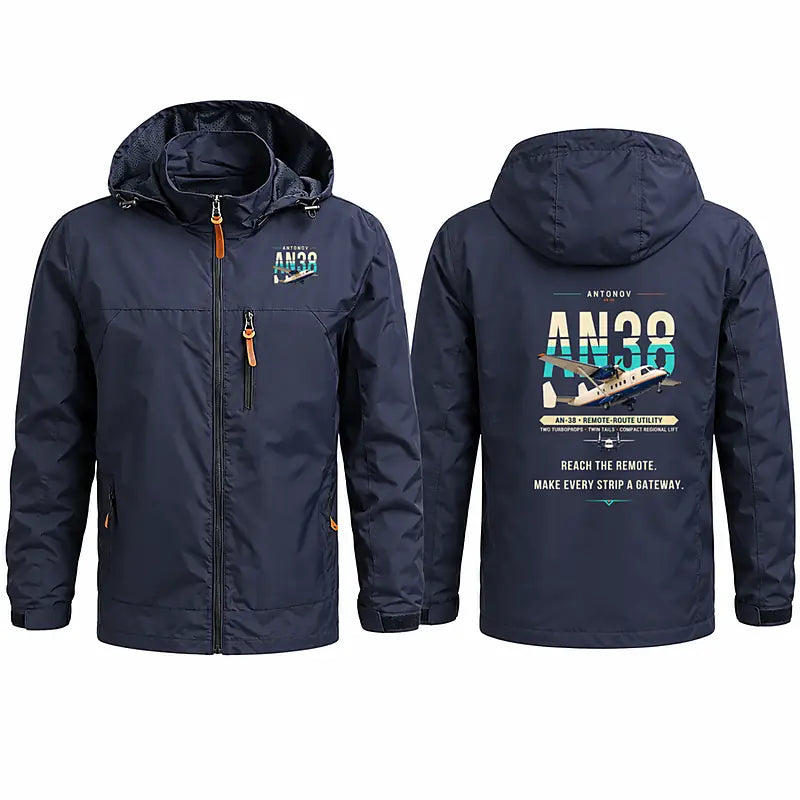 Antonov An-38 Stylish Jackets - Hooded Windbreaker - Original - Navy Blue