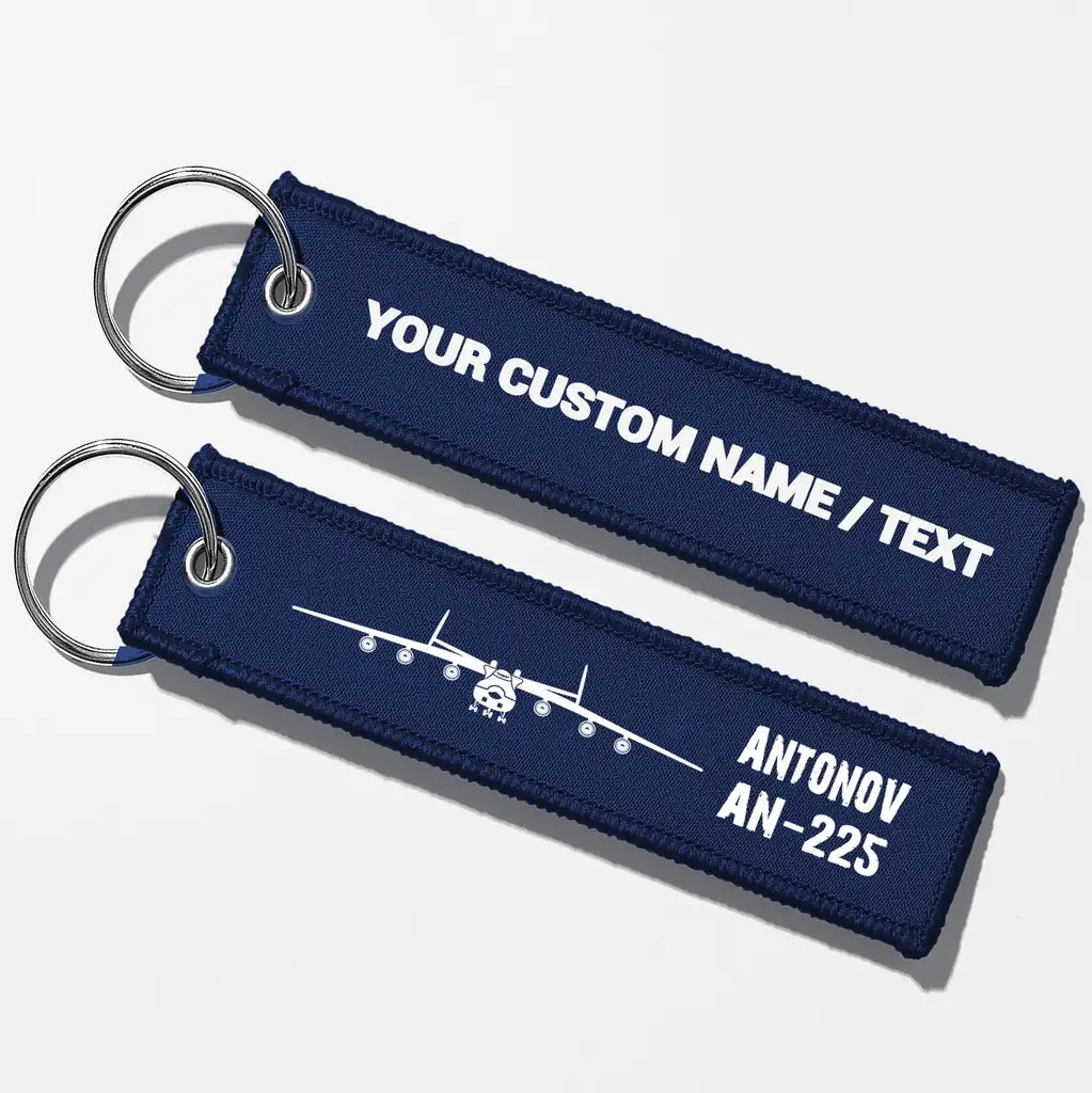 Antonov AN-225 & Plane Aviator Key Chains - Navy Blue - Personalized