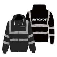 Thumbnail for Antonov & Text Designed Reflective Zipped Hoodies