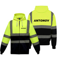 Thumbnail for Antonov & Text Designed Reflective Zipped Hoodies