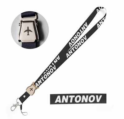 Antonov & Text seat belt lanyard - black