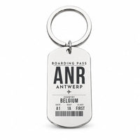 Thumbnail for Antwerp International Airport ANR - Key Chain - Boarding Pass Style - Silver