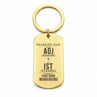 Thumbnail for Aomori Airport AOJ - Key Chain - Customizable Boarding Pass - Gold