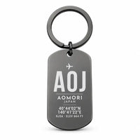 Thumbnail for Aomori Airport AOJ - Key Chain - Original Design - Black