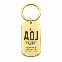 Thumbnail for Aomori Airport AOJ - Key Chain - Original Design - Gold