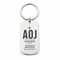 Thumbnail for Aomori Airport AOJ - Key Chain - Original Design - Silver
