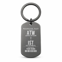 Thumbnail for Appleton International Airport ATW - Key Chain - Customizable Boarding Pass - Black