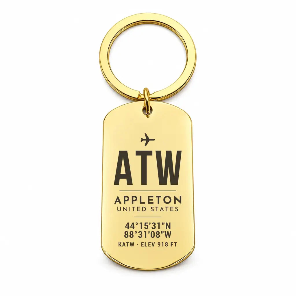 Appleton International Airport ATW - Key Chain - Original Design - Gold
