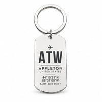 Thumbnail for Appleton International Airport ATW - Key Chain - Original Design - Silver