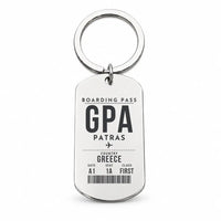 Thumbnail for Araxos Airport GPA - Key Chain - Boarding Pass Style - Silver