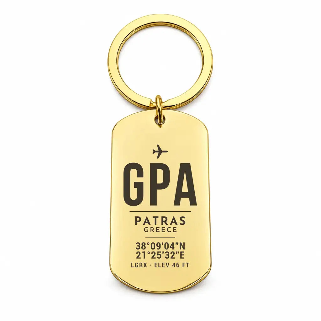 Araxos Airport GPA - Key Chain - Original Design - Gold