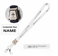 Thumbnail for Arcata City Series seat belt lanyard - white with name