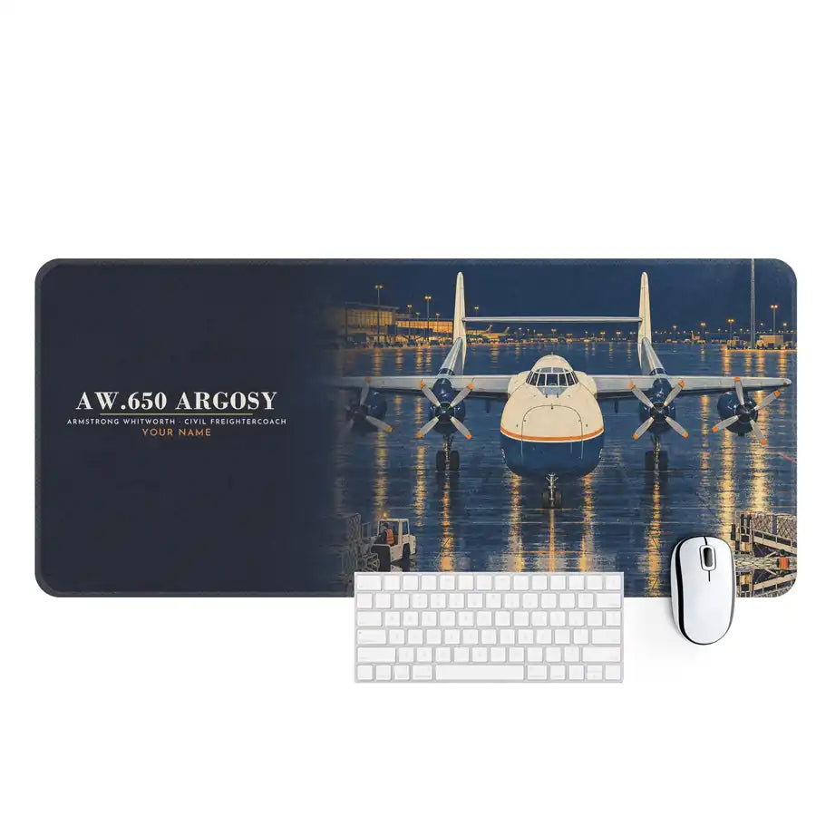 Armstrong Whitworth AW.650 Argosy - 3D + Name - Desk Mat - Full Print