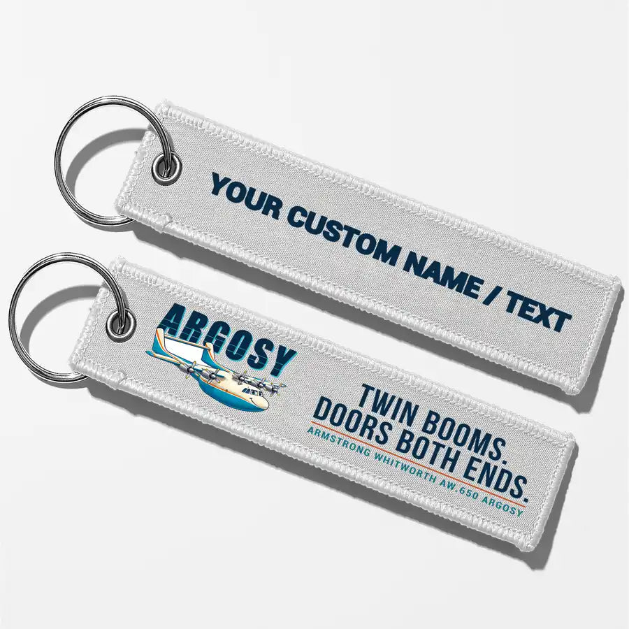 Armstrong Whitworth AW.650 Argosy Aviator Key Chains - White - Cartoon - Personalized