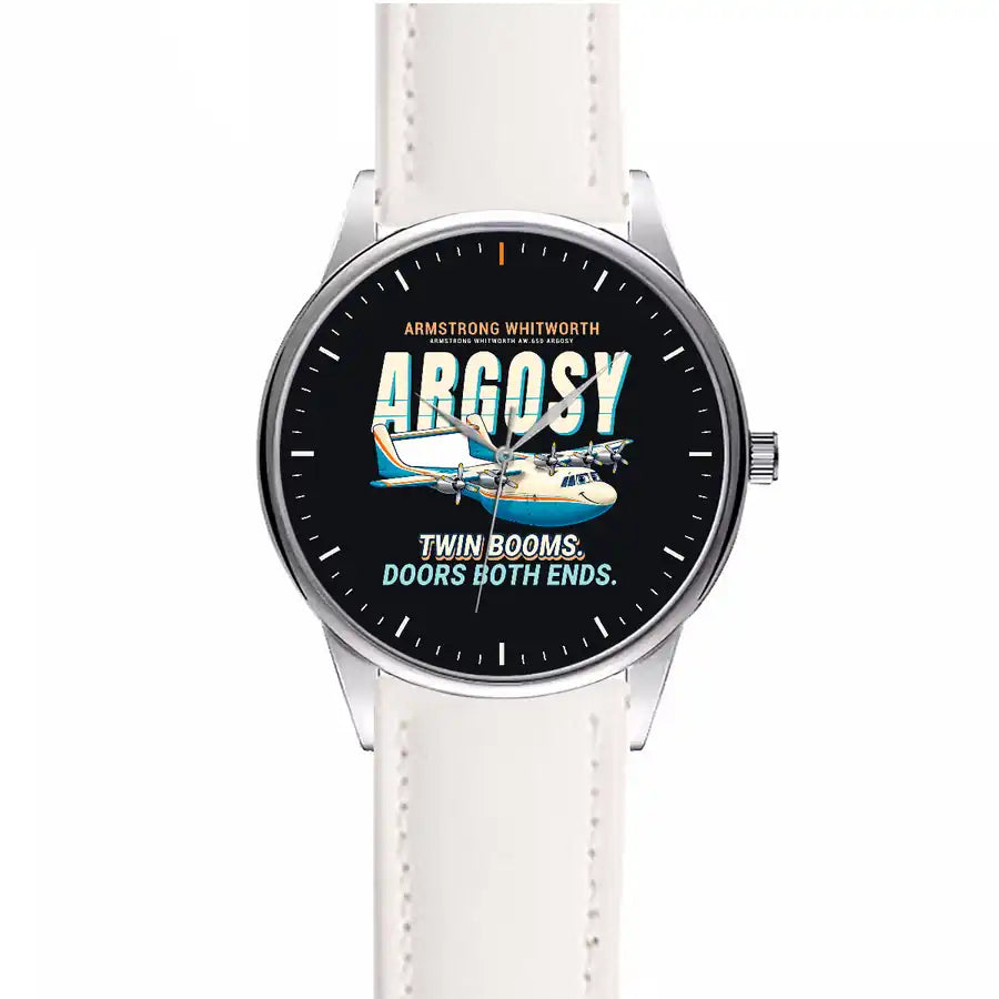 Armstrong Whitworth AW.650 Argosy - Cartoon - Leather Strap - White Leather Strap