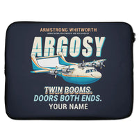 Thumbnail for Armstrong Whitworth AW.650 Argosy - Cartoon + Name - Laptop Sleeve