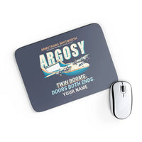 Thumbnail for Armstrong Whitworth AW.650 Argosy - Cartoon + Name - Mouse Pad - Navy Blue