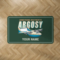 Thumbnail for Armstrong Whitworth AW.650 Argosy - Cartoon + Name - Rectangle Carpet - Dark Green