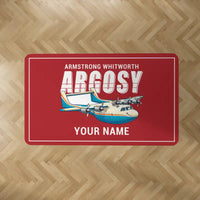 Thumbnail for Armstrong Whitworth AW.650 Argosy - Cartoon + Name - Rectangle Carpet - Red