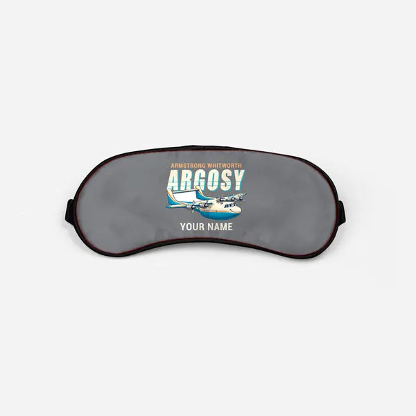Armstrong Whitworth AW.650 Argosy - Cartoon + Name - Sleep Mask - Gray