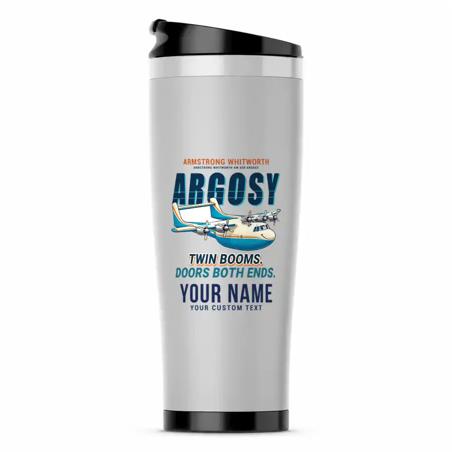 Armstrong Whitworth AW.650 Argosy - Cartoon + Name - Stainless Steel (No Holder) - Light Gray