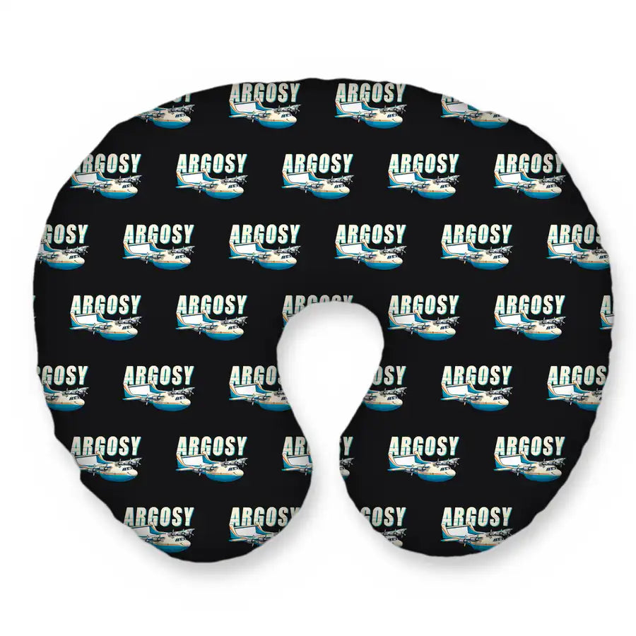 Armstrong Whitworth AW.650 Argosy - Cartoon Seamless - Travel Pillow - Black