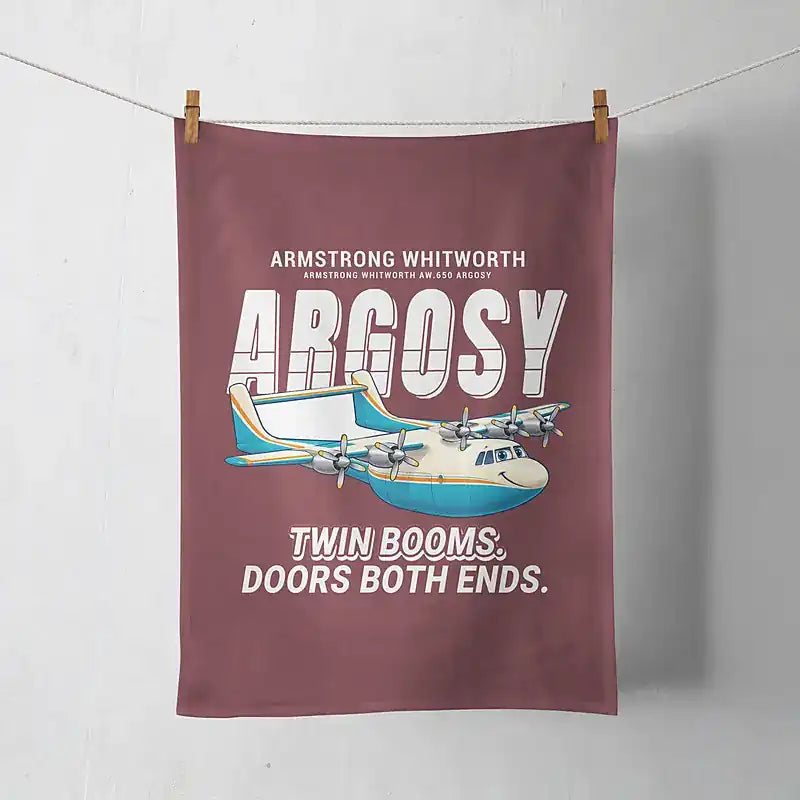 Armstrong Whitworth AW.650 Argosy - Cartoon - Towel - Dark Red