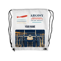 Thumbnail for Armstrong Whitworth AW.650 Argosy - Drawstring Bag - Classic + Name - White