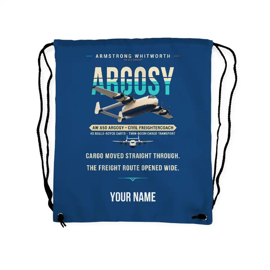 Armstrong Whitworth AW.650 Argosy - Drawstring Bag - Original + Name - Blue