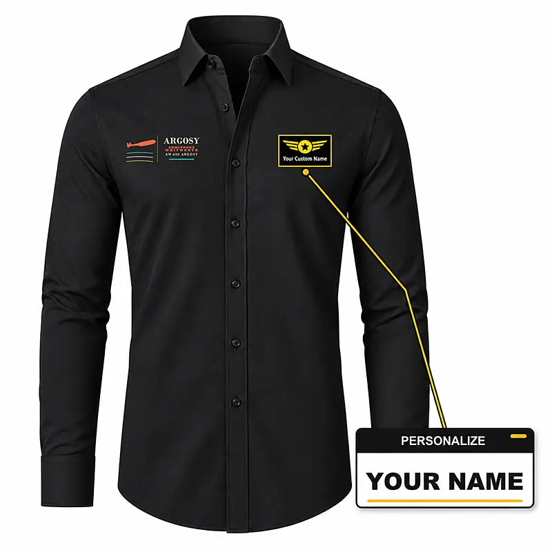 Armstrong Whitworth AW.650 Argosy - Long Sleeve Shirt - Poster - Black + NAME