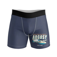 Thumbnail for Armstrong Whitworth AW.650 Argosy - Men Boxers - Cartoon + Name - Navy Blue