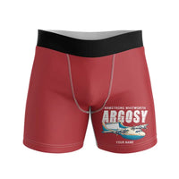 Thumbnail for Armstrong Whitworth AW.650 Argosy - Men Boxers - Cartoon + Name - Red