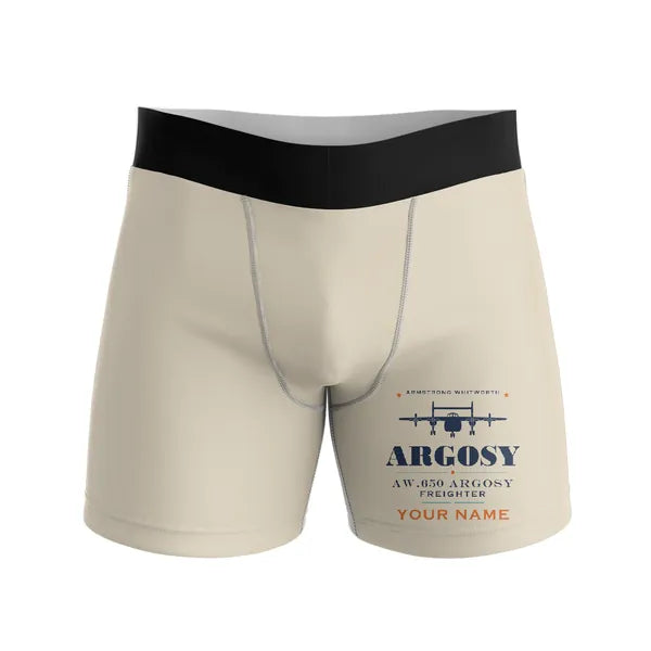 Armstrong Whitworth AW.650 Argosy - Men Boxers - Heritage + Name - Beige