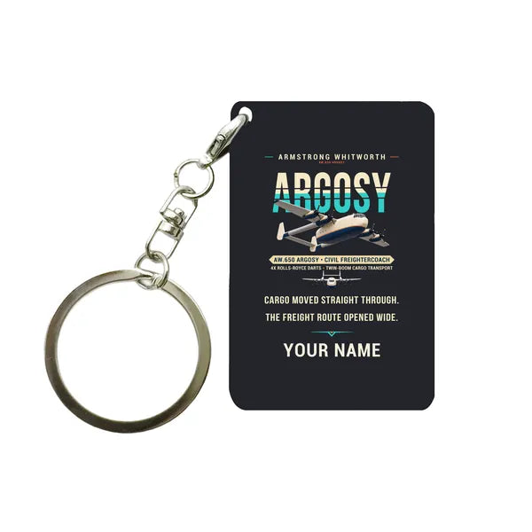 Armstrong Whitworth AW.650 Argosy - Original + Name - Key Chain - Black