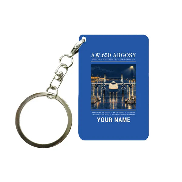 Armstrong Whitworth AW.650 Argosy - Poster + Name - Key Chain - Blue