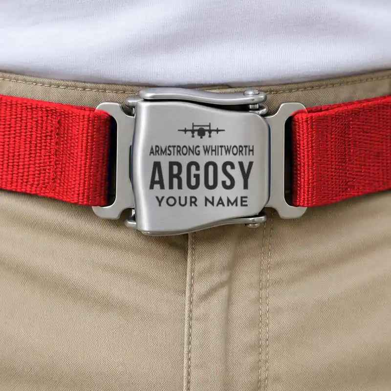 Armstrong Whitworth AW.650 Argosy - Seat Belt - Heritage + Name - Red