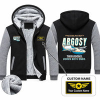 Thumbnail for Armstrong Whitworth AW.650 Argosy Zipped Sweatshirts - Cartoon + Name - Black & Gray