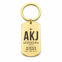 Thumbnail for Asahikawa Airport AKJ - Key Chain - Original Design - Gold