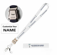 Thumbnail for Ascent AeroSystems Spirit seat belt lanyard - white with name