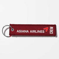 Thumbnail for Asiana Airlines Crew & Staff Tag Key Chains - Dark Red - Crew