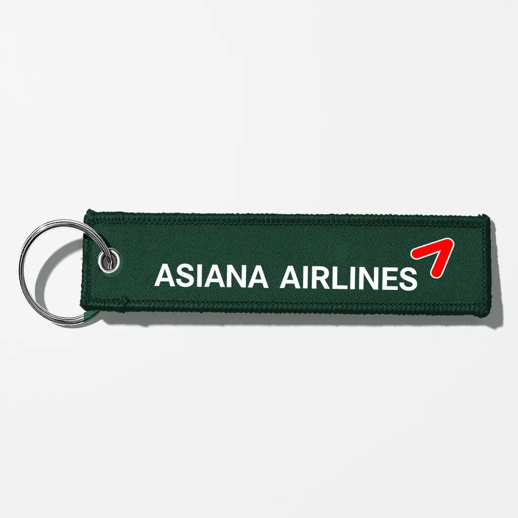 Asiana Airlines Crew & Staff Tag Key Chains - Dark Green