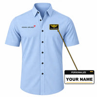 Thumbnail for Asiana Airlines Short Sleeve Shirt - Light Blue + NAME