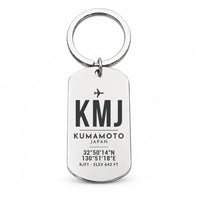 Thumbnail for Aso Kumamoto Airport KMJ - Key Chain - Original Design - Silver